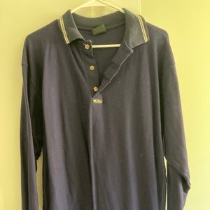 Quicksilver - Vintage - long sleeve navy 3 button polo